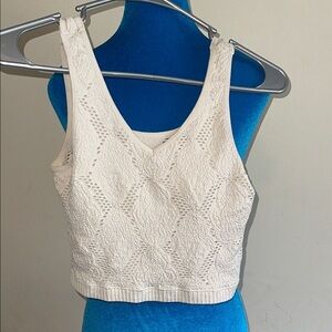 Chic Cream Textured Women's Tank Top